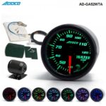 2" 52mm 7 Color LED Smoke Face Water Temp gauge Water Temperature Meter With Sensor for Car / Auto AD-GA52WAT