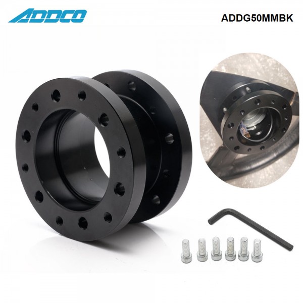 addg50mmbk_3-1.jpg ADDCO Aluminum Alloy 50mm Height Car Steering Wheel Hub Extension Adapter Spacer ADDG50MMBK