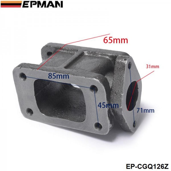 ep-cgq126z_3-1.jpg EPMAN - T3-T3 Cast Iron 304 Turbocharge Manifold Adaptor+38MM Wastegate Flange Outlet EP-CGQ126Z