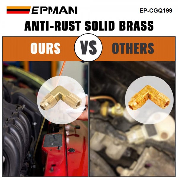 EPMAN -1/8NPT to AN4 -4 Forged 90 Degree Brass Fitting For Turbo, Oil, Brake Adapter EP-CGQ199