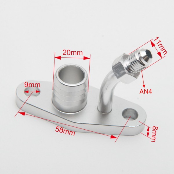 ep-cgq222_4-1.jpg EPMAN -Turbo Oil Feed & Return Flange For TOYOTA CT9 CT12 CT20 CT26 4AN Feed w/ 20mm Barb EP-CGQ222