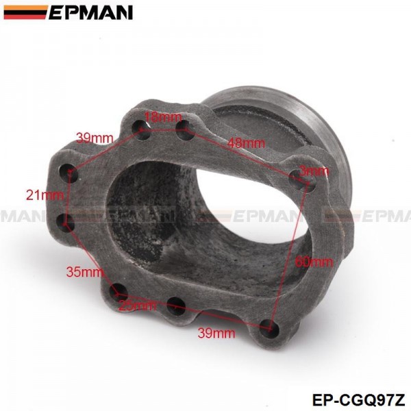 EPMAN 2.5 inch V-band Turbo Charger Flange Adapter 8 Bolt Outlet T2 T25 T28 GT25 GT28 EP-CGQ97Z