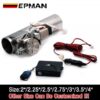 EPMAN 2.0"/2.25"/2.5"/2.75"/3.0"/3.5"/4.0" Exhaust Pipe Electric I Pipe Exhaust Electrical Cutout With Remote Control Valve EP-CUT01G