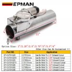 EPMAN 2.0"/2.25"/2.5"/2.75"/3.0"/3.5"/4.0" Exhaust Pipe Electric I Pipe Exhaust Electrical Cutout With Remote Control Valve EP-CUT01G - Image 2