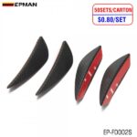 EPMAN - 50SETS/CARTON 4pcs Carbon fiber Color Fit Front Bumper Lip Splitter Fins Body Spoiler Canards Valence Chin EP-FD002S-50T