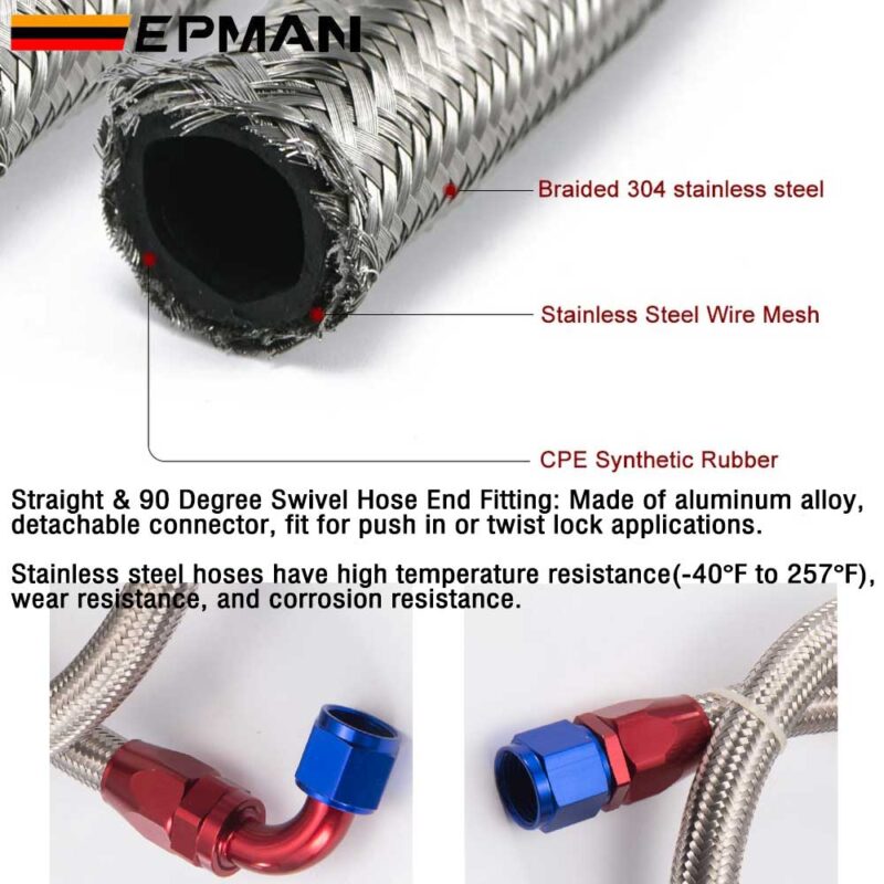ep-hs02_ep-hs06_ep-hs07_ep-hs08_3598-1.jpg TANSKY AN10Stainless Steel Braided Line Fuel Hose Kit With Oil Hose Ending Fitting 10AN Straight & 90 degree