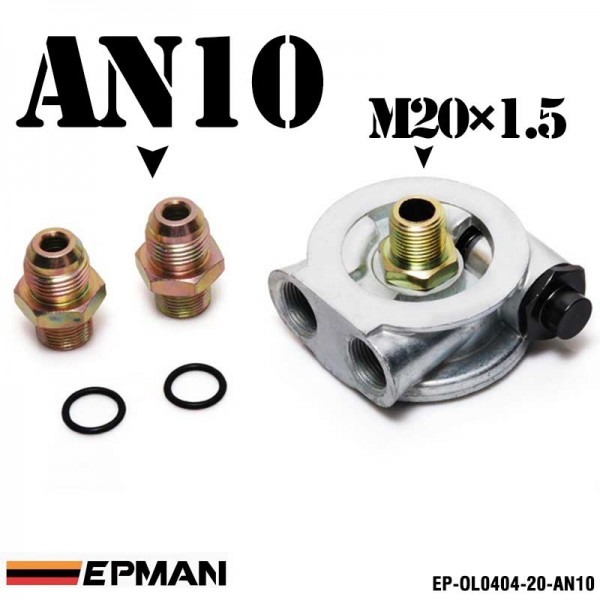 ep-ol0404_3615-1.jpg EPMAN Oil Cooler Filter Sandwich Plate + Thermostat Adaptor (AN10 or AN8) Fittings EP-OL0404