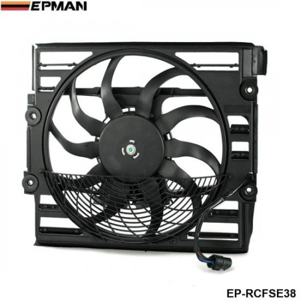 ep-rcfse38_1-1.jpg EPMAN - Replacement AC Radiator Condenser Cooling Fan Assembly For BMW E38 7 Series 96-98 64548380774 EP-RCFSE38 - Image 1