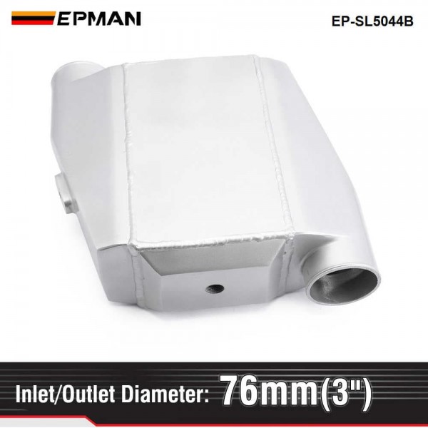 ep-sl5044b_1-1.jpg EPMAN - Universal Aluminum Bar & Plate Front Mount Water-To-Air Intercooler Inlet/Oulet 3" Core: 13.3" x12"X4.5" EP-SL5044B - Image 1