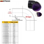 EPMAN 90 Degree Elbow Silicone Hose Pipe Turbo Intake 38mm 41mm 45mm 48mm 51mm 54mm 57mm 60mm 63mm 70mm 76mm 80mm 83mm 89mm 102mm EP-SS90RS - Image 2
