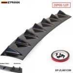 EPMAN - 20PCS/LOT Shark Fin 7 Wing Lip Diffuser 33" x6" Rear Bumper Chassis ABS Universal Black/Carbon Color EP-ZLB01C85-20T
