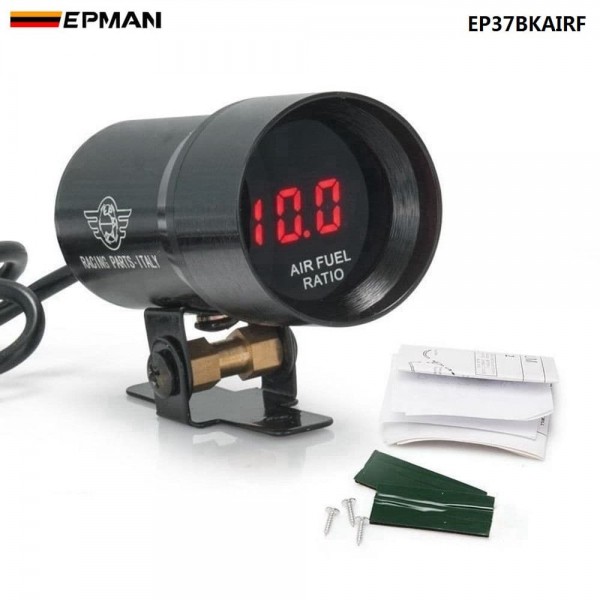 ep37bkairf_1-1.jpg EPMAN Auto Car 37mm Compact Micro Digital Smoked Lens AIR / FUEL RAITO Gauge Meter Black EP37BKAIRF - Image 1