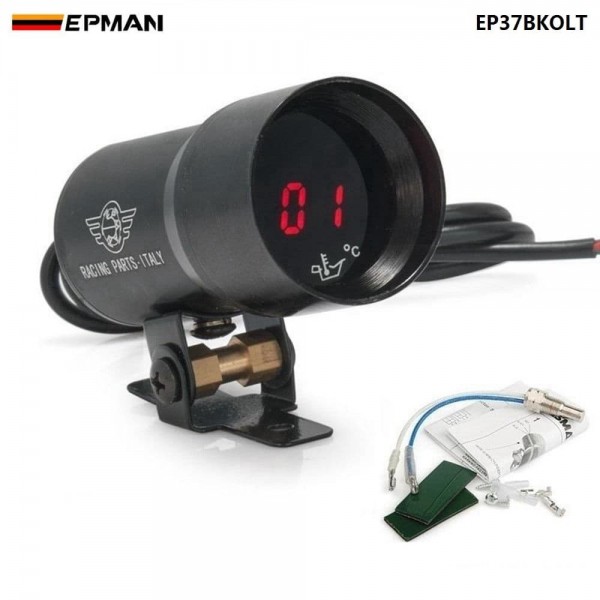 ep37bkolt_1-1.jpg EPMAN Auto Car 37mm Micro Digital Oil Temperature Gauge Meter Black EP37BKOLT