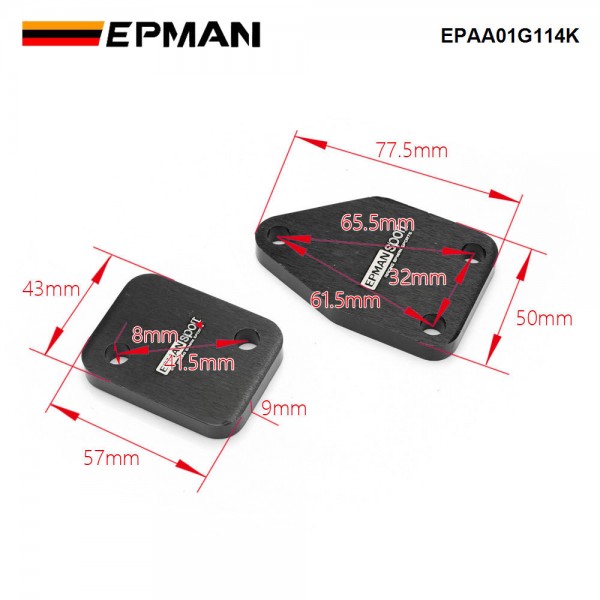 epaa01g114k_2-1.jpg EPMAN EGR Valve Blanking Plate Set Exhaust Gas Block exhaust For Isuzu D-Max RC 3.0L 4JJ1 2012-2020 EPAA01G114K