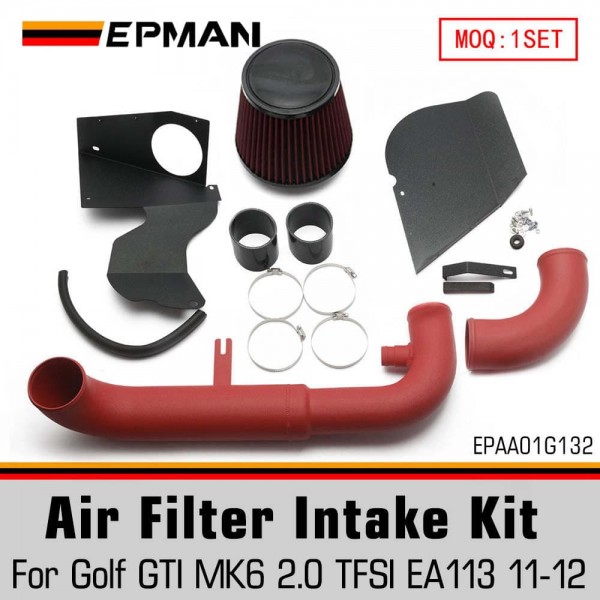 epaa01g132_1-1.jpg EPMAN Red Cold Air Intake Kit Heat Shield Filter For VW Golf GTI MK6 2.0 TFSI EA113 11-12 EPAA01G132 - Image 1