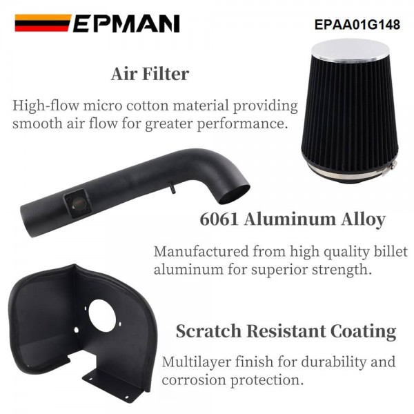 EPMAN Cold Air Intake System w/ Filter ShieldKit For Chevy/GMC 1500 (09-13) EPAA01G148