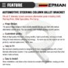 epaa01g177_4-1.jpg EPMAN Aluminum Universal Steering Column Mount Polished Keyed No Drop Mount for Aftermarket Columns Ididit Flaming River EPAA01G177