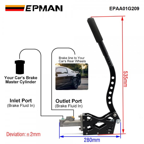 epaa01g209_2-1.jpg EPMAN Universally Drift Hydraulic Handbrake High-Strength CNC AluminumAdjustable Travel Limit EPAA01G209