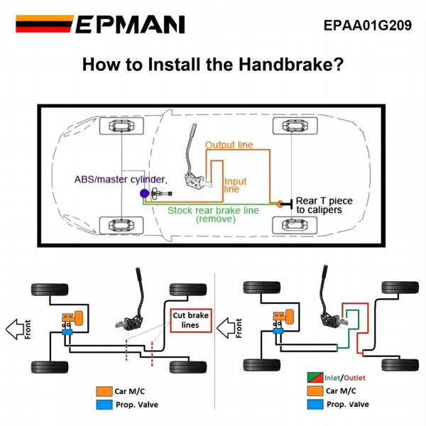 epaa01g209_3-1.jpg EPMAN Universally Drift Hydraulic Handbrake High-Strength CNC AluminumAdjustable Travel Limit EPAA01G209
