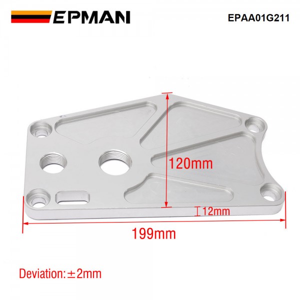 epaa01g211_2-1.jpg EPMAN Billet Aluminum K-series Water Pump Block Off Plate /-10 Breather Port For Honda Acura K20 K24 Engines EPAA01G211