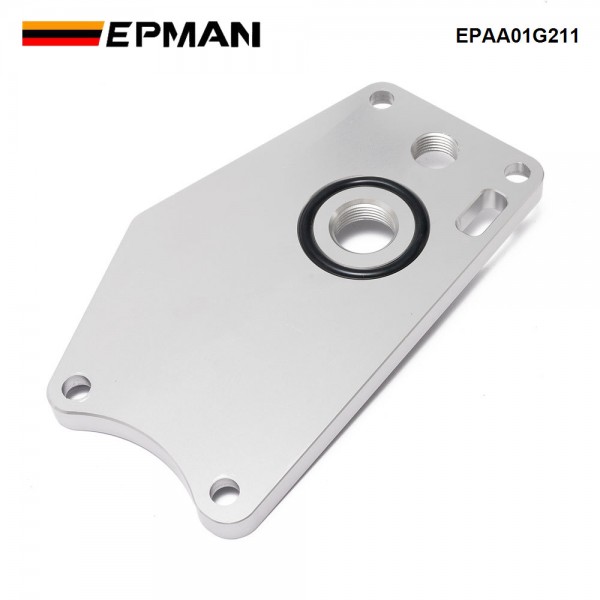epaa01g211_6-1.jpg EPMAN Billet Aluminum K-series Water Pump Block Off Plate /-10 Breather Port For Honda Acura K20 K24 Engines EPAA01G211