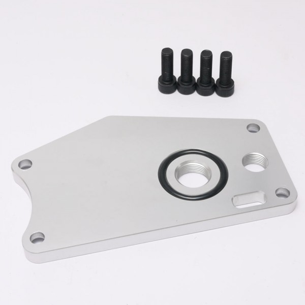 epaa01g211_7-1.jpg EPMAN Billet Aluminum K-series Water Pump Block Off Plate /-10 Breather Port For Honda Acura K20 K24 Engines EPAA01G211