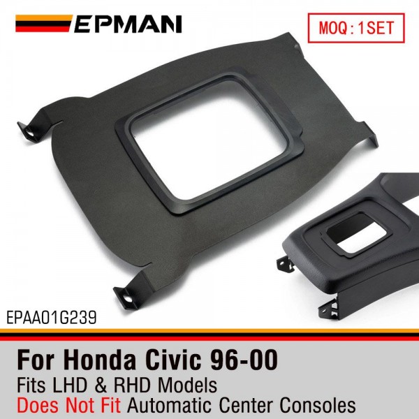 epaa01g239_1-1.jpg EPMAN Racing Aluminum Center Shifter Cover Console Plate Shift Boot Delete For Honda 96-00 Civic EK EPAA01G239