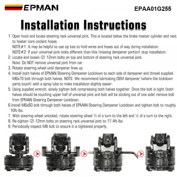 epaa01g255_6-1.jpg EPMAN Steering Dampener Lock Down Aluminum For Subaru WRX 08-21Forester 13-18/Liberty 10-21 EPAA01G255