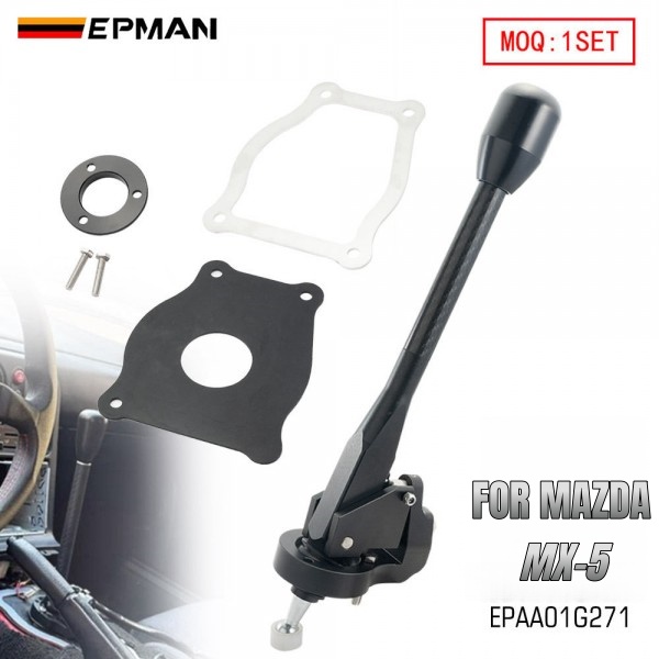 epaa01g271_1-1.jpg EPMAN Precision CNC Aluminum Short Shifter with Carbon Fiber Lever for Mazda MX-5 NA/NB 5/6 Speed EPAA01G271 - Image 1