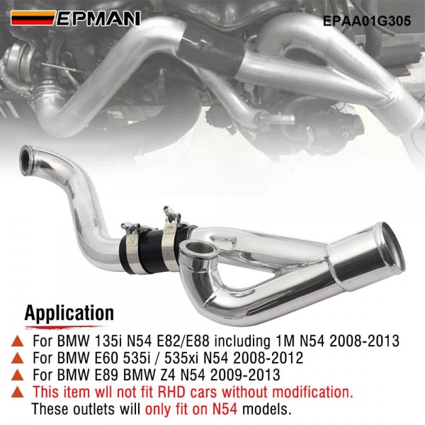 EPMAN Aluminum Turbo Charge Pipe For BMW N54 135i 535i 1M E82 E88 E89 E60 3.0L LHD Engine Parts EPAA01G305
