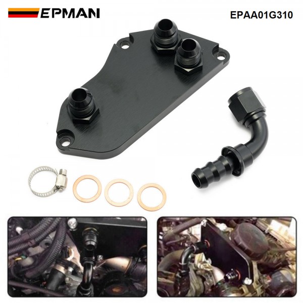 EPMAN AN10 Oil Cooler Adapter / Aluminum Connectors Oil Filter Sandwich Plate Adapter ForBMW F30 N20B20 N52B30 EPAA01G310
