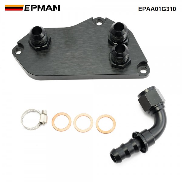 EPMAN AN10 Oil Cooler Adapter / Aluminum Connectors Oil Filter Sandwich Plate Adapter ForBMW F30 N20B20 N52B30 EPAA01G310