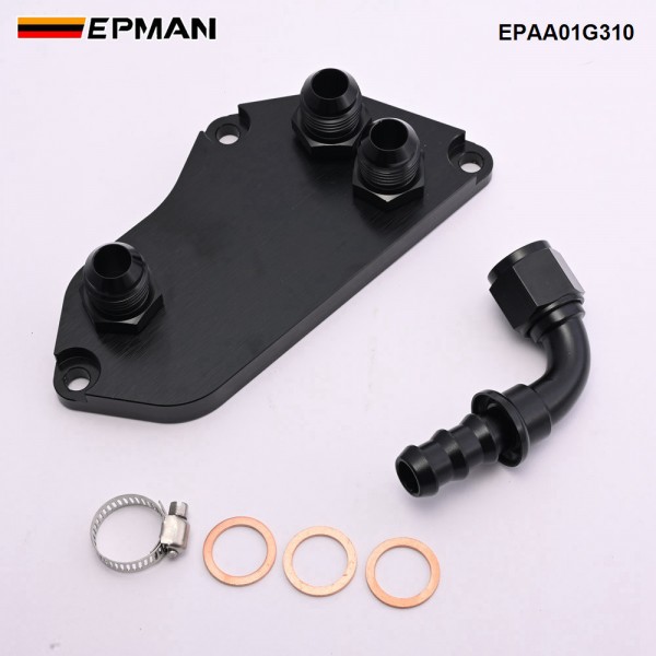 EPMAN AN10 Oil Cooler Adapter / Aluminum Connectors Oil Filter Sandwich Plate Adapter ForBMW F30 N20B20 N52B30 EPAA01G310