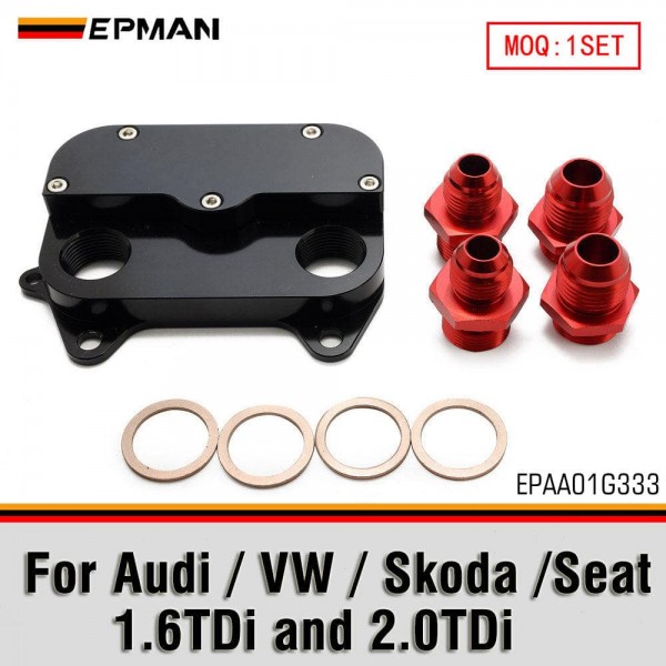 epaa01g333_1-1.jpg EPMAN Oil Cooler Sandwich Plate T6061 Aluminum for VW Audi Skoda Seat 1.6/2.0TDi OEM 03L 117 021 C EPAA01G333
