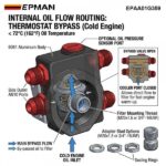 EPMAN M20 x 1.5 3/4"-16UNF External Oil Filter Relocation Kit Cooler Sandwich Plate with Thermostat 4x AN10 Outlets EPAA01G359 - Image 4