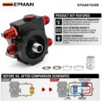 EPMAN M20 x 1.5 3/4"-16UNF External Oil Filter Relocation Kit Cooler Sandwich Plate with Thermostat 4x AN10 Outlets EPAA01G359 - Image 6