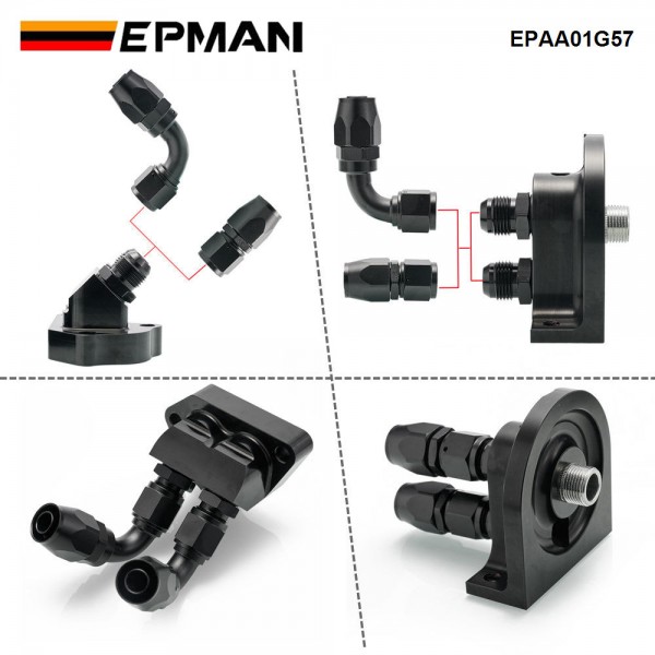 EPMAN Oil Filter Relocation Kit For Mustang GT / 150 GT350 & GT500 ForFord 5.0 / 5.2 Coyote EPAA01G57