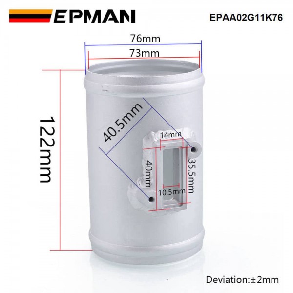 epaa02g11k76_2-1.jpg EPMAN 3" 76mm Mass Air Flow Sensor Adapter Air Intake Meter Mount For Nissan For Honda For Ford Air Intake MAF Sensor Adapter EPAA02G11K76