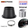 EPMAN 30SETS/CARTON Round Shape Front Bumper Air Inlet Pipe, Turbo Air Intake Pipe Funnel Kit Universal Carbon Fiber Pattern for Most Vehicles EPAA02G14A-30T