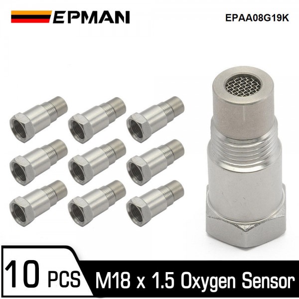 epaa08g19k_1-1.jpg EPMAN 10PCS M18*1.5 Car O2 Oxygen Sensors Protective Plug Adapter Stainless Steel Engine Light Eliminator Adapter EPAA08G19K