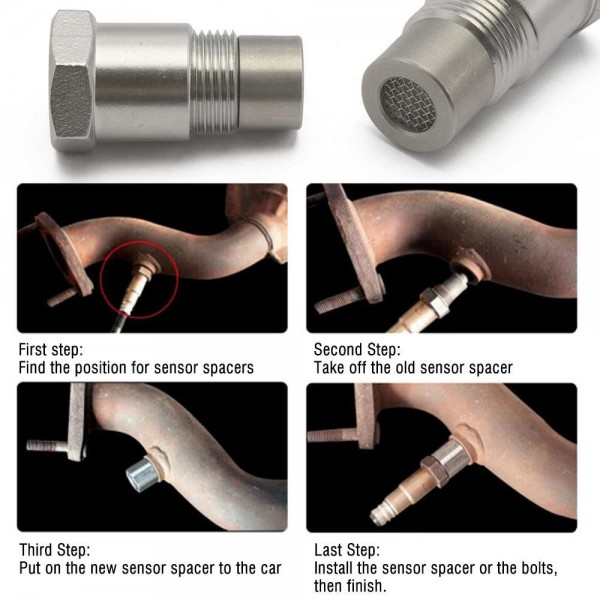 epaa08g19k_3-1.jpg EPMAN 10PCS M18*1.5 Car O2 Oxygen Sensors Protective Plug Adapter Stainless Steel Engine Light Eliminator Adapter EPAA08G19K