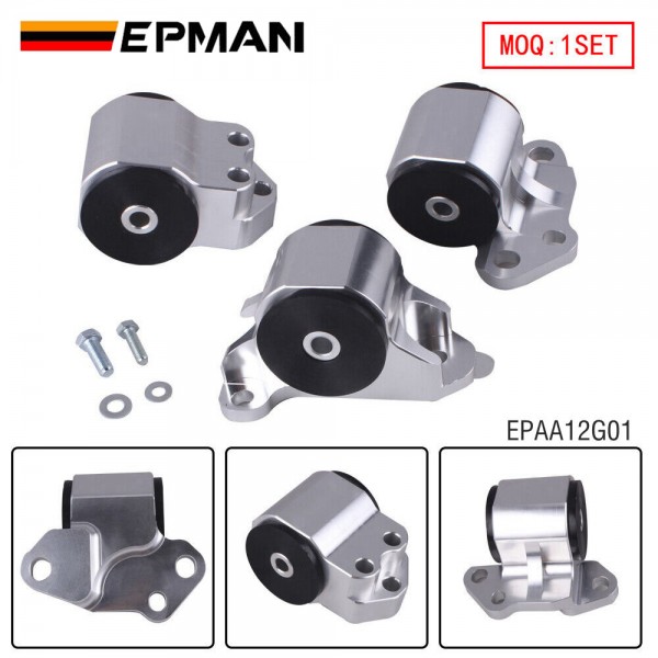 epaa12g01_1-1.jpg EPMAN Billet Aluminum Engine Mounts Del Sol Civic 92-95 Integra 94-01 EG DC2 3-Bolt DC EPAA12G01 - Image 1