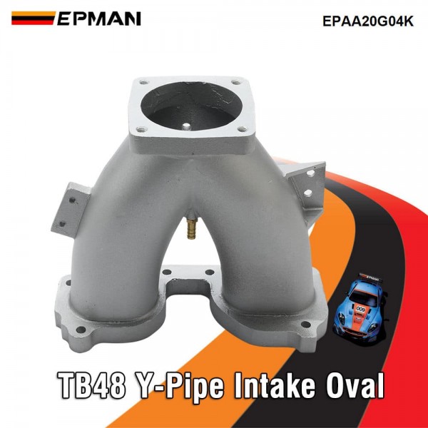 epaa20g04k_1-1.jpg EPMAN Cast Aluminum Y-Pipe Manifold Intake Oval for Nissan TB48 For Toyota 1FZ 4500 Turbo Upgrade EPAA20G04K