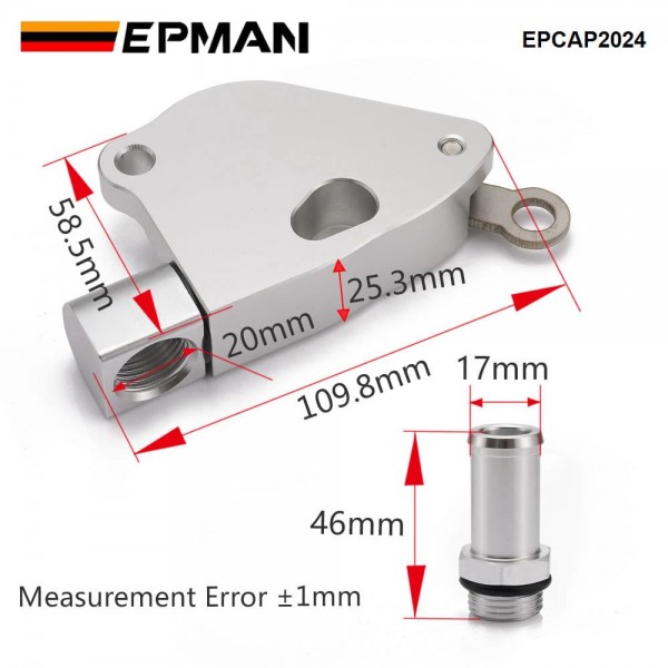 epcap2024_6-1.jpg EPMAN Aluminum Intake Manifold Conversion Nipple Kit K20 Intake Manifold Adapter on K24 Coolant For Honda For Acura EPCAP2024