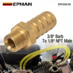 EPMAN Straight 3/8 ID Hose Barb 1/8 Male NPT Brass FittingAdapters For Vacuum Line, Fuel Pump, Oil Cooler EPCGQ103