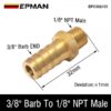 epcgq103_2-1.jpg EPMAN Straight 3/8 ID Hose Barb 1/8 Male NPT Brass FittingAdapters For Vacuum Line, Fuel Pump, Oil Cooler EPCGQ103
