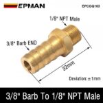 EPMAN Straight 3/8 ID Hose Barb 1/8 Male NPT Brass FittingAdapters For Vacuum Line, Fuel Pump, Oil Cooler EPCGQ103 - Image 2