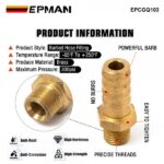EPMAN Straight 3/8 ID Hose Barb 1/8 Male NPT Brass FittingAdapters For Vacuum Line, Fuel Pump, Oil Cooler EPCGQ103 - Image 3