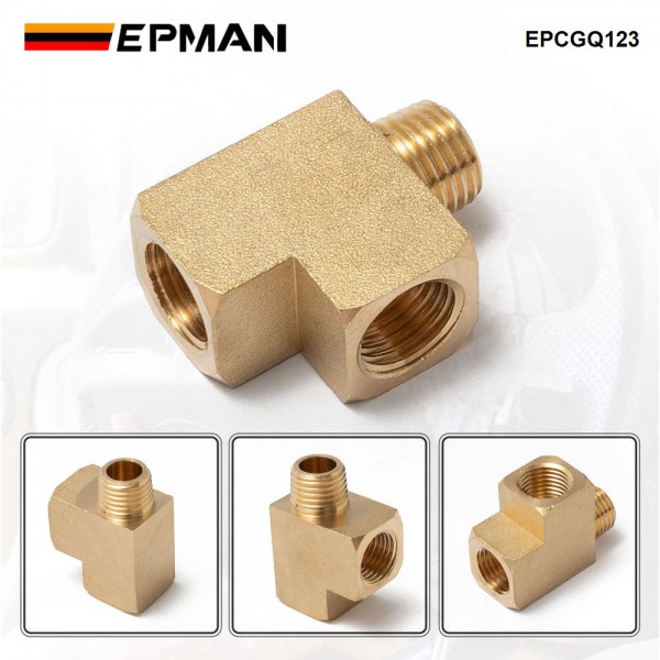 epcgq123_4-1.jpg EPMAN Extruded Barstock Street Tee T Female Male Brass Fitting 1/4 NPT Oil Water Gas Pipe/Tank EPCGQ123