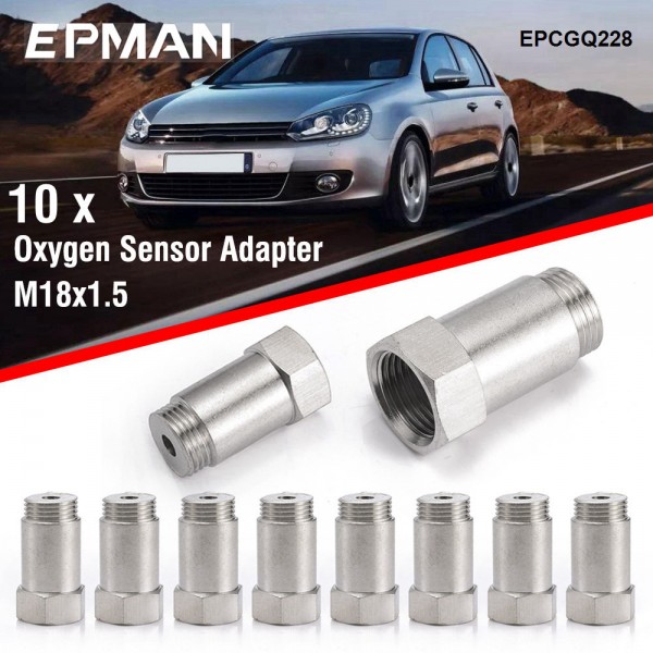 epcgq228_1-1.jpg EPMAN 10PCS O2 Oxygen Sensor Spacer Test Pipe Extension Extender Adapter CEL M18X1.5 HHO 41mm Bung Test Pipe EPCGQ228